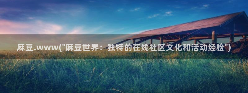 麻豆高清：麻豆.www(\